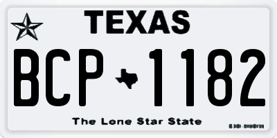 TX license plate BCP1182