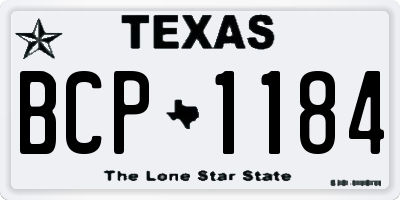 TX license plate BCP1184