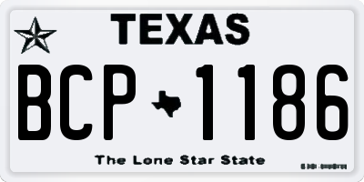TX license plate BCP1186