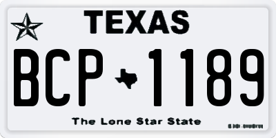 TX license plate BCP1189