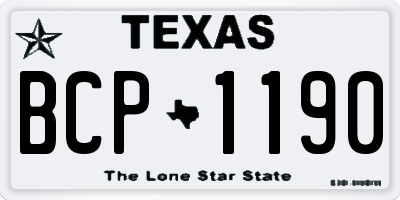 TX license plate BCP1190