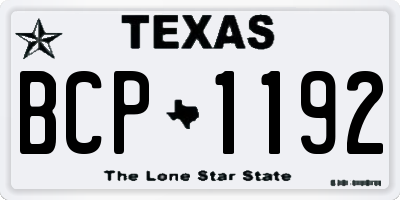 TX license plate BCP1192