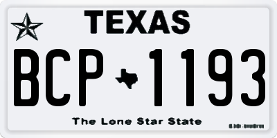 TX license plate BCP1193