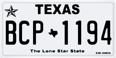 TX license plate BCP1194