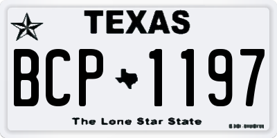 TX license plate BCP1197