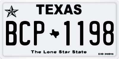 TX license plate BCP1198
