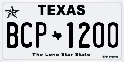 TX license plate BCP1200