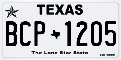 TX license plate BCP1205