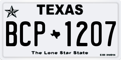 TX license plate BCP1207