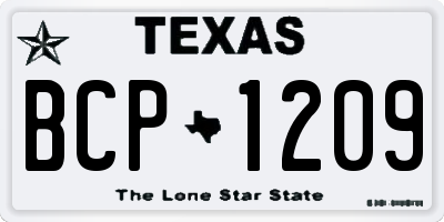 TX license plate BCP1209