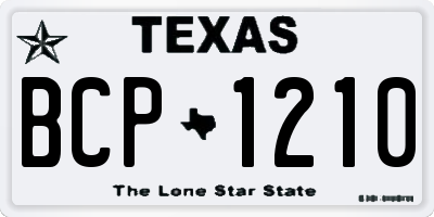 TX license plate BCP1210