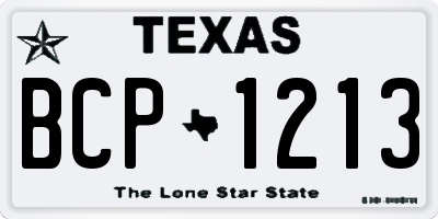 TX license plate BCP1213
