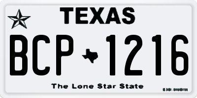 TX license plate BCP1216