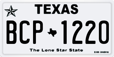 TX license plate BCP1220