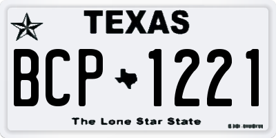 TX license plate BCP1221