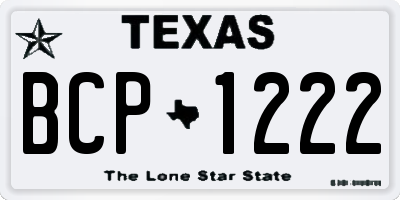 TX license plate BCP1222