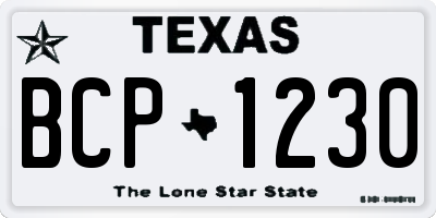 TX license plate BCP1230