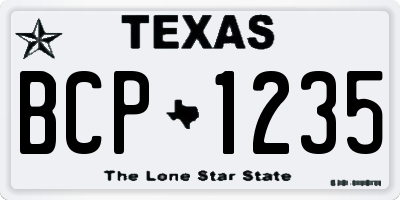 TX license plate BCP1235