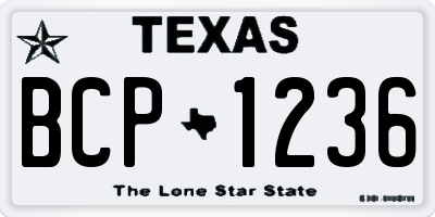 TX license plate BCP1236