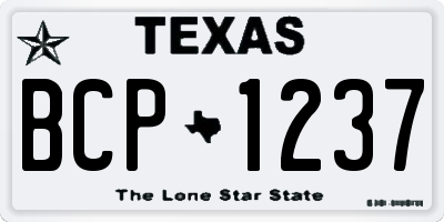 TX license plate BCP1237