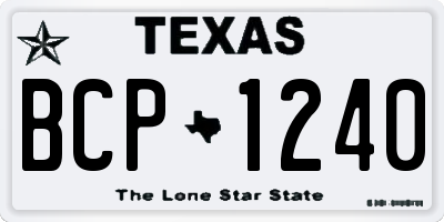 TX license plate BCP1240