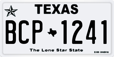 TX license plate BCP1241