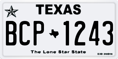 TX license plate BCP1243