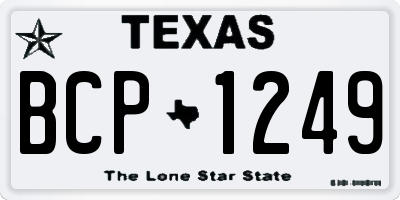 TX license plate BCP1249