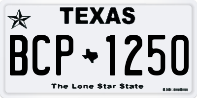 TX license plate BCP1250