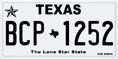 TX license plate BCP1252