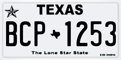 TX license plate BCP1253