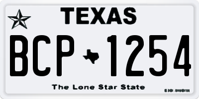 TX license plate BCP1254
