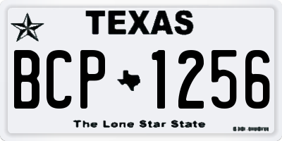 TX license plate BCP1256