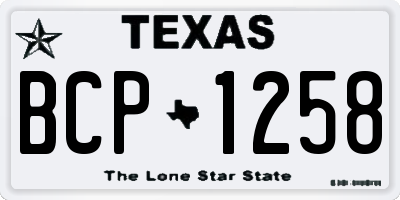 TX license plate BCP1258