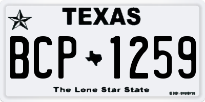 TX license plate BCP1259