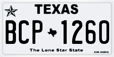 TX license plate BCP1260
