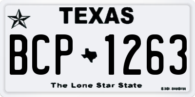 TX license plate BCP1263