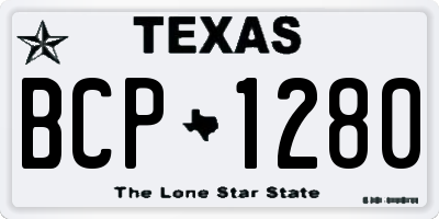 TX license plate BCP1280
