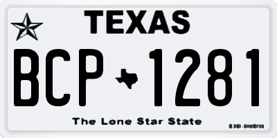 TX license plate BCP1281