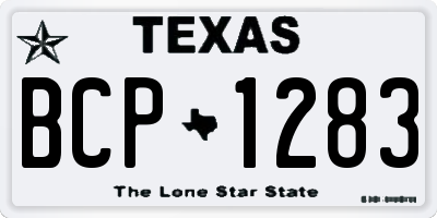 TX license plate BCP1283