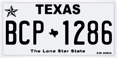 TX license plate BCP1286