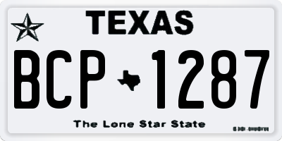 TX license plate BCP1287