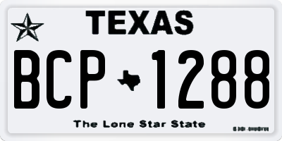 TX license plate BCP1288