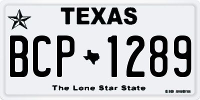 TX license plate BCP1289
