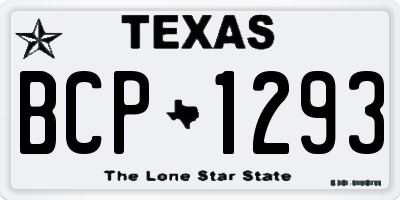 TX license plate BCP1293