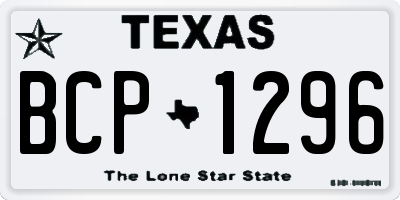 TX license plate BCP1296
