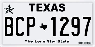 TX license plate BCP1297