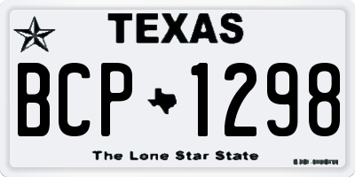 TX license plate BCP1298