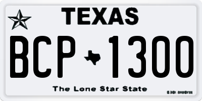 TX license plate BCP1300