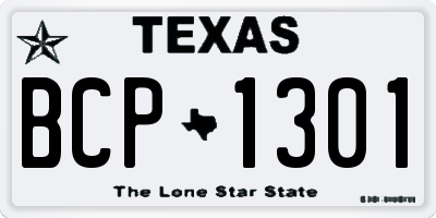 TX license plate BCP1301